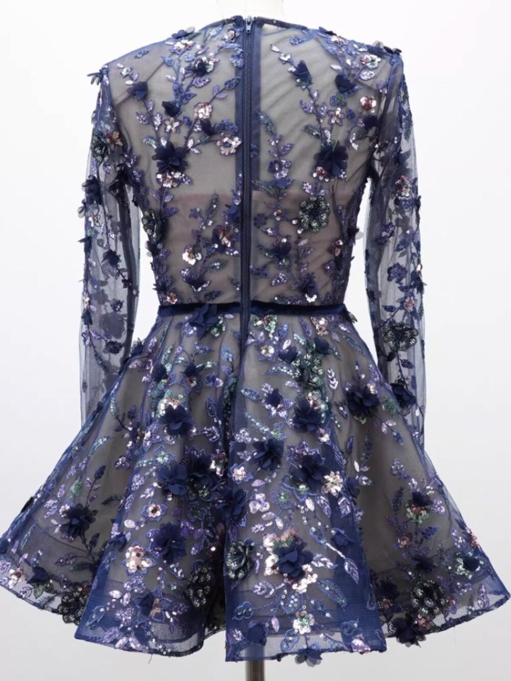 Bronx and Banco Talulah Mini Dress Medium Navy Blue Multi Sequin Party Cocktail - Picture 5 of 8